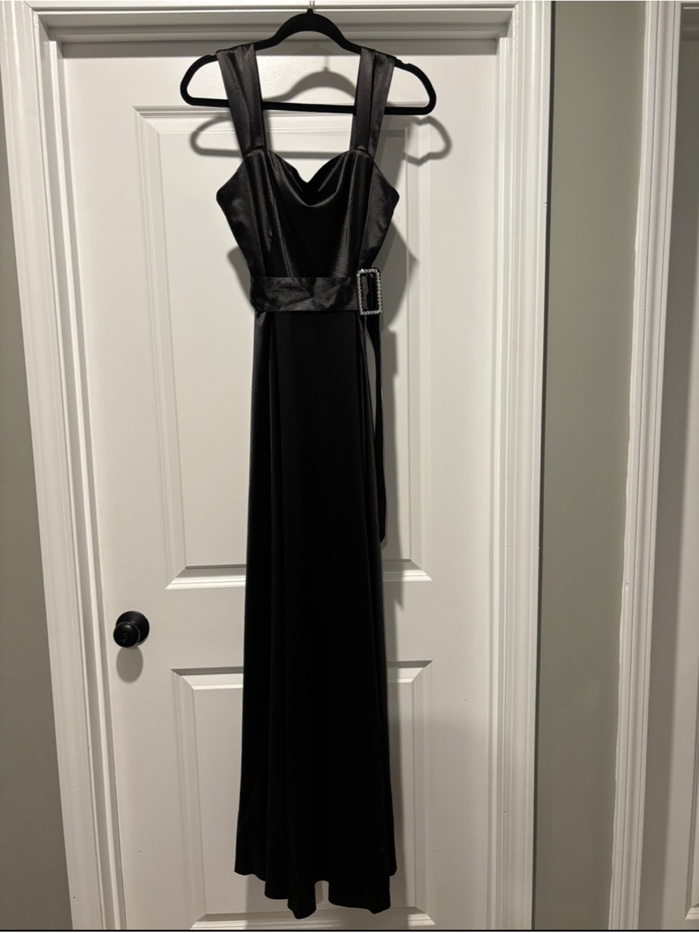 FAERIESTY Women’s Black Long Dress With Belt Size Medium
